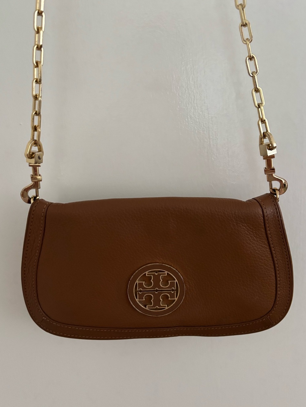 Tory Burch Tan Leather Amanda Logo Crossbody Bag - Picture 2 of 5